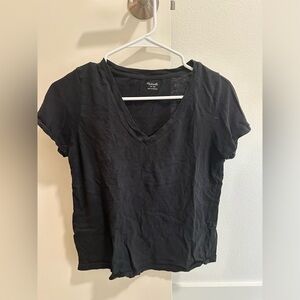 Madewell Black Short Sleeve V-Neck Tee